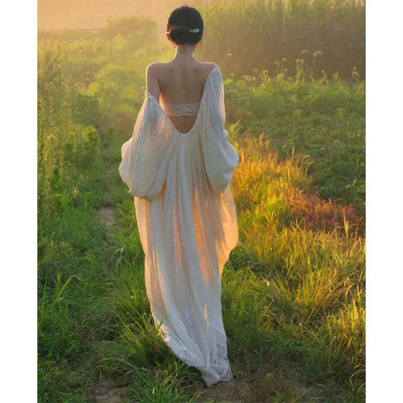 【现货秒发】氛围感晨袍女睡袍连衣裙法式温柔风端庄大气宽松晨拍