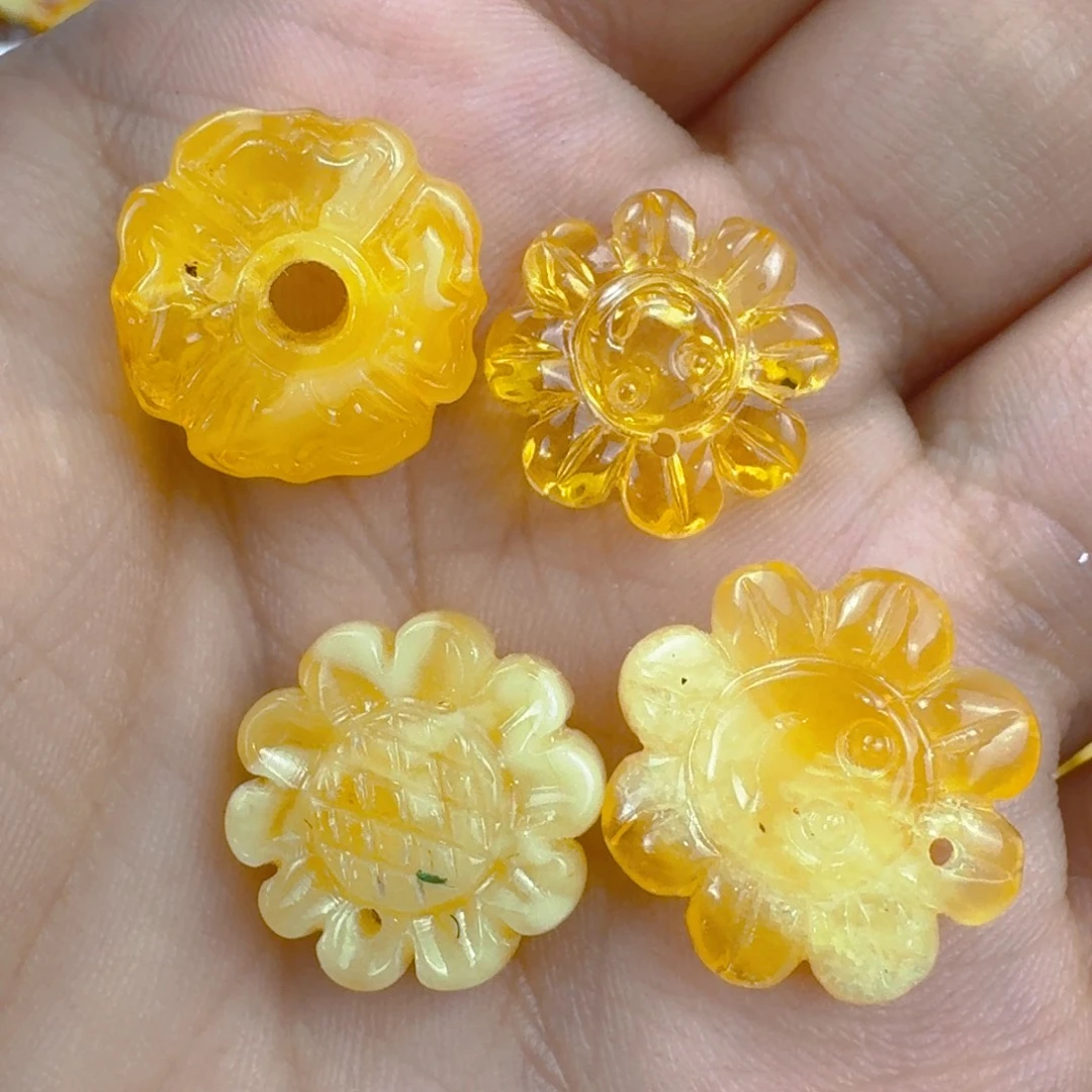 未镶嵌琥珀珠宝奇石微粉吊坠孔