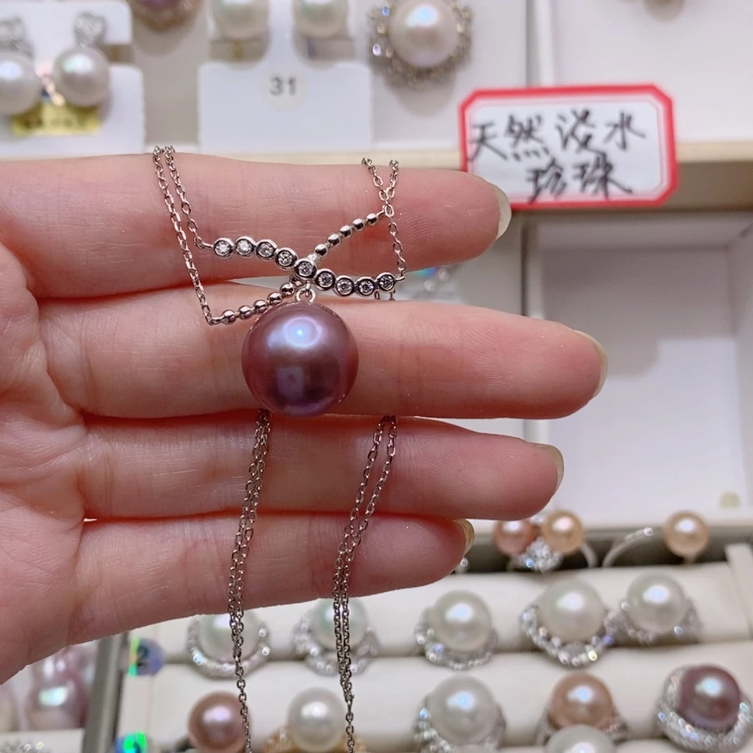 仙***果淡水珍珠银S925镶嵌耳饰A