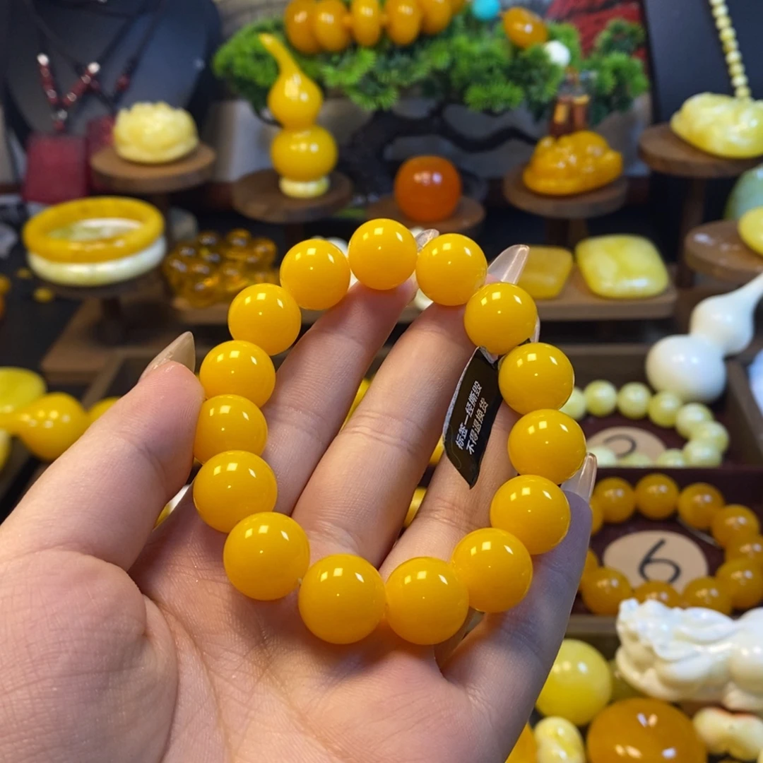 ****子鸡油黄满蜜卡14手串一条