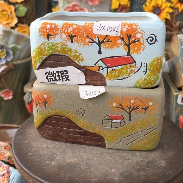 紫砂花盆粗陶材质多肉花盆