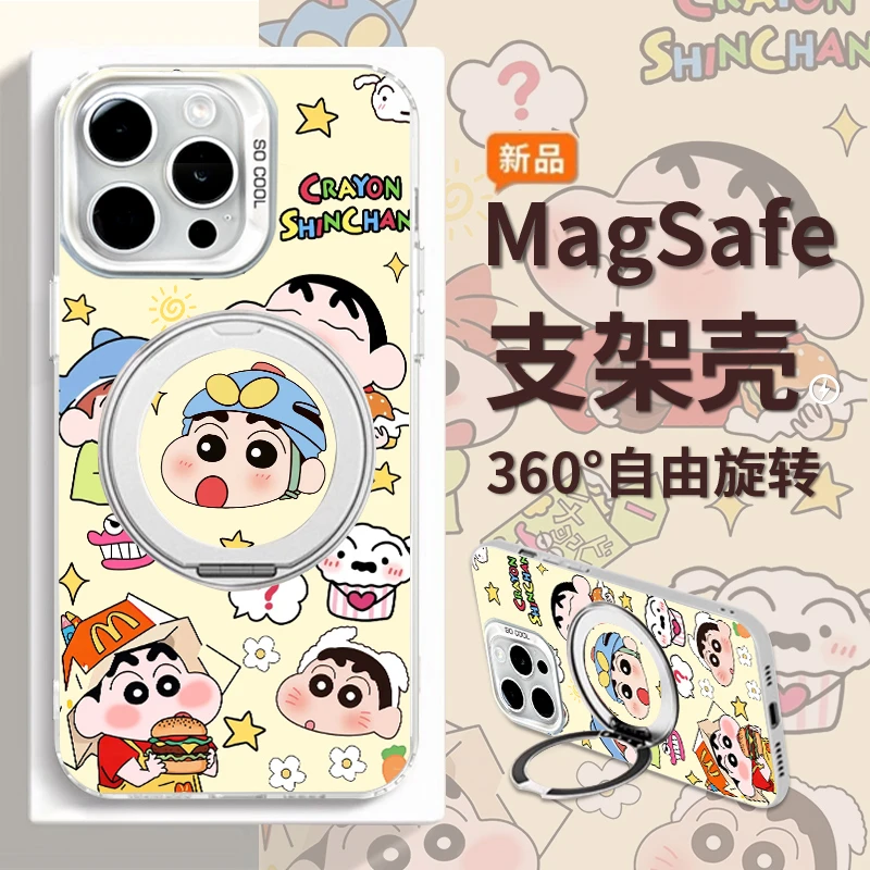 超人小新适用苹果16Pro华为mate60小米15OPPOvivo旋转支架手机壳