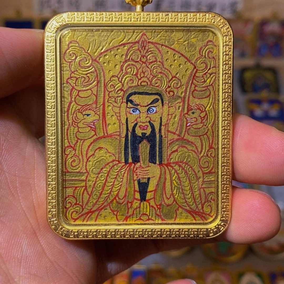 吊坠龙五爷纯手绘唐卡