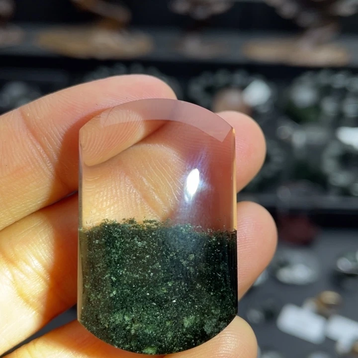 水晶颈饰未镶嵌绿幽灵无事牌定制