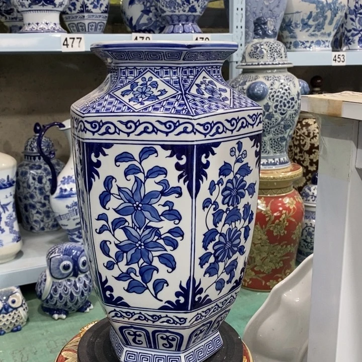 摆件@*花瓶手绘釉下彩