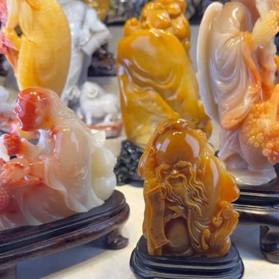 小***光印石寿山石摆件非常好