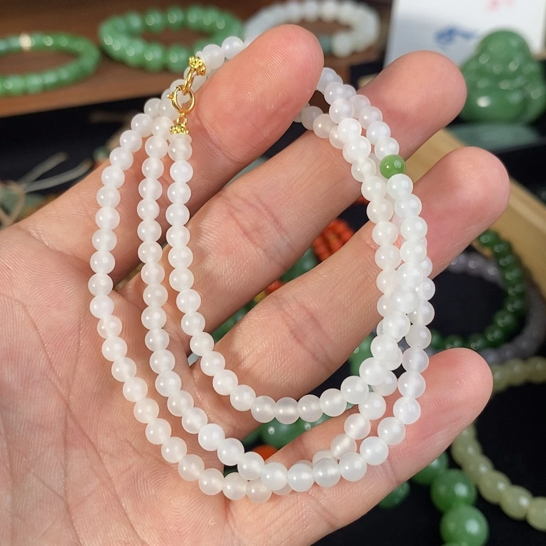 和田玉项链未镶嵌白玉设计款