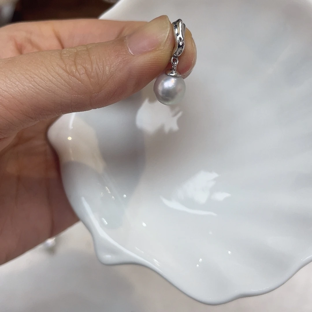 海水珍珠银S925镶嵌吊坠(不含链)