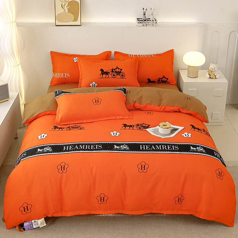 免费试睡-轻奢高支高密亲肤云感棉四件套爱玛仕橙