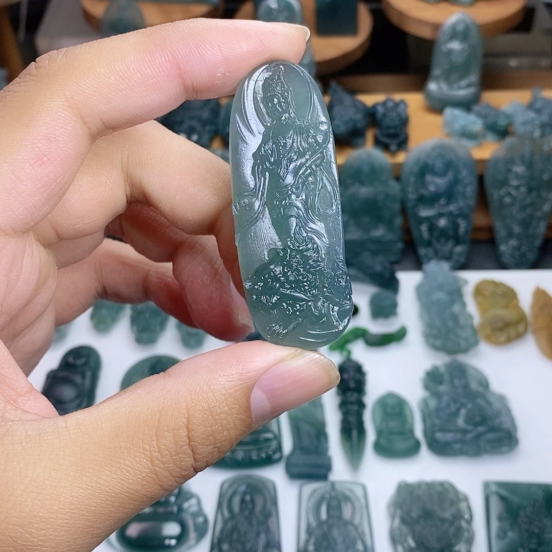定制翡翠未镶嵌文殊