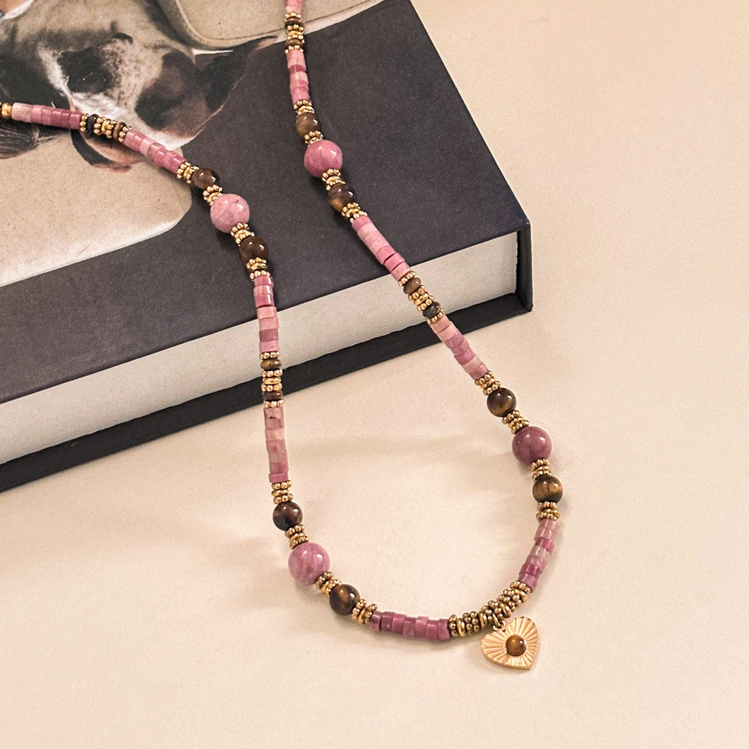 【落日余晖】法式轻奢气质天然红纹石高级感项链