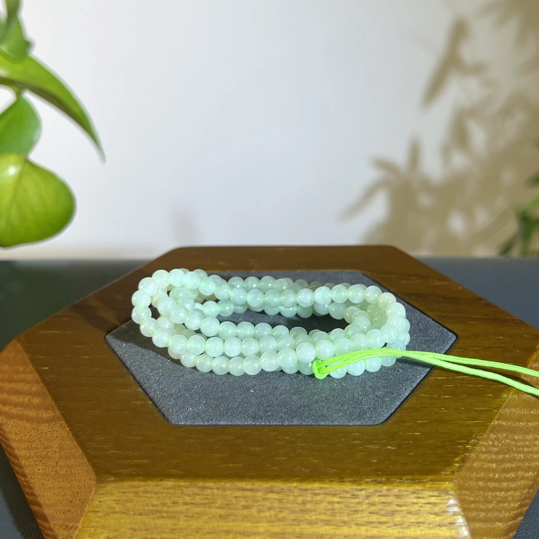 JTB20-07 天然翡翠缅甸A货 翡翠珠链