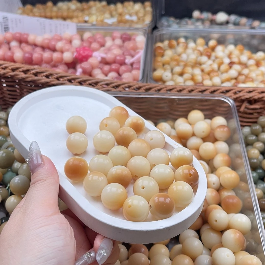 白玉菩提吊坠z微瑕16mm/10+5颗