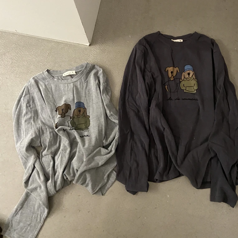 炫色慕斯绒萌狗狗印花长袖