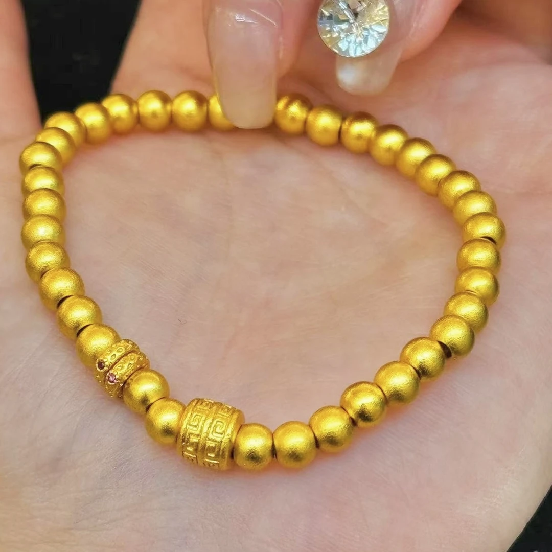 铜合金手链 点钻葫芦六字真言百搭简约镶嵌真钻手串轻奢串珠饰品