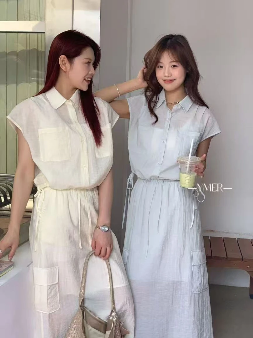 【蕙子严选】TJ 0209新款无袖上衣半身群时尚女套装