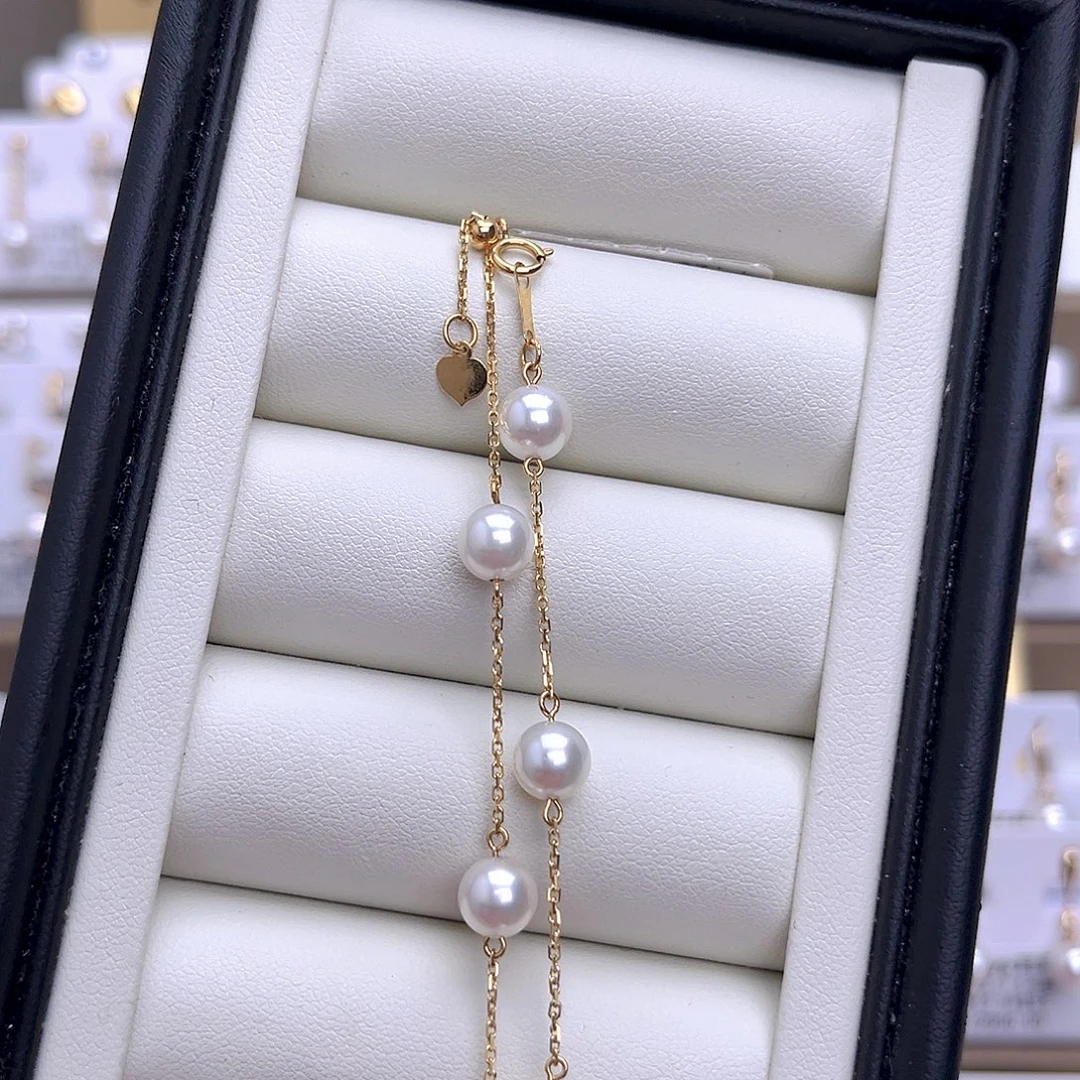 手链海水珍珠18K金镶嵌