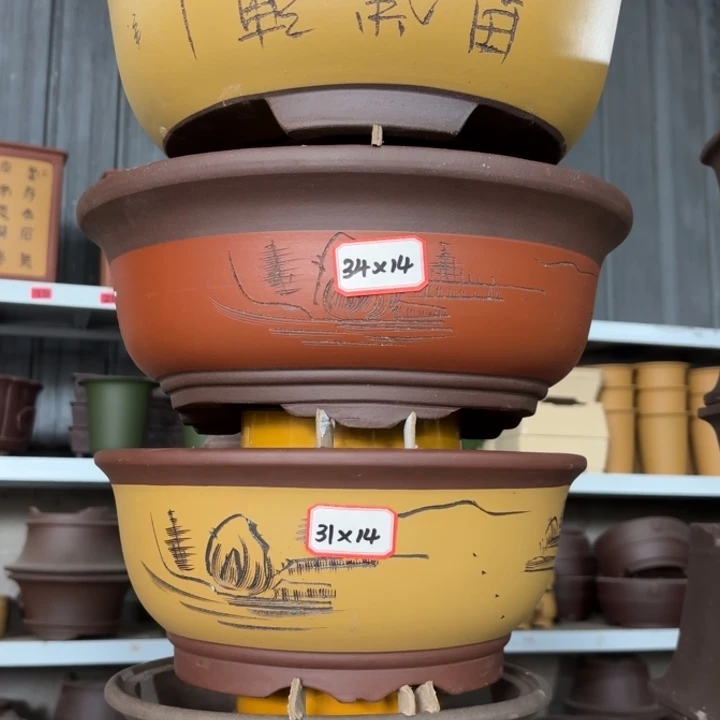 紫砂花盆100-4。
