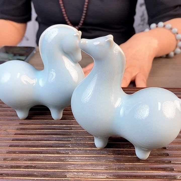 杯唐马茶宠一对特价无礼盒