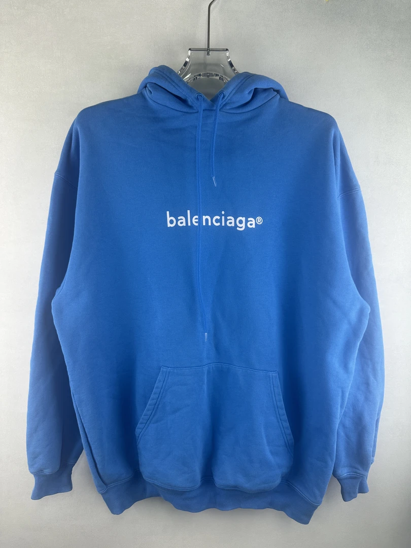 99新 Balenciaga/巴黎世家 蓝色邮箱符号帽衫/S码/NR0027