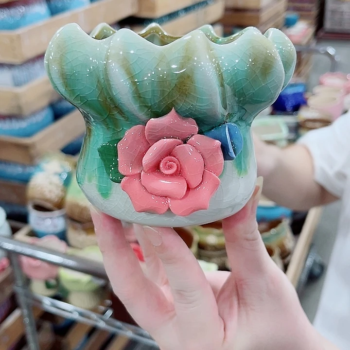 有孔，凑10元包邮陶瓷花盆发货！