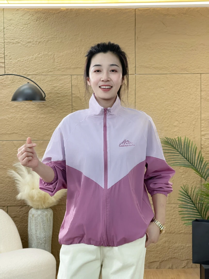 夏季新款拼色皮肤衣男女情侣风衣夏季立领户外休闲防晒衣803款