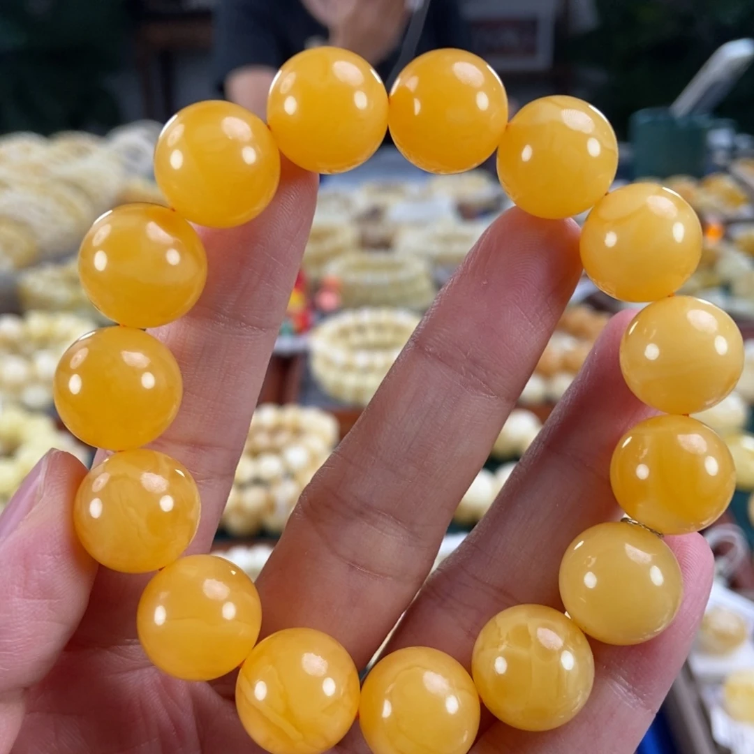 未镶嵌琥珀手链14圆珠26.48
