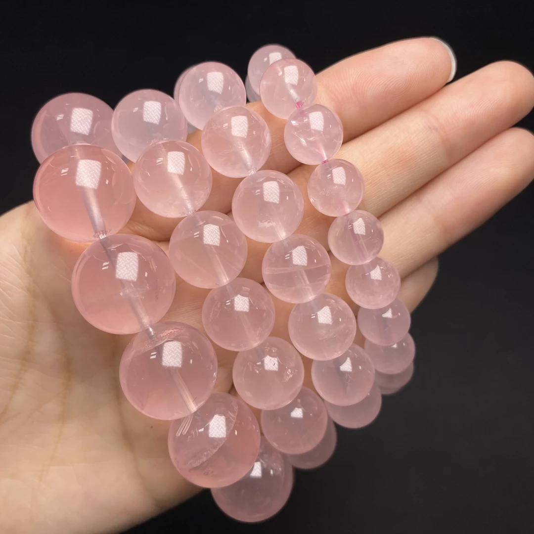 Y52 天然六芒星粉晶手链手链10-15mm+多样性发一