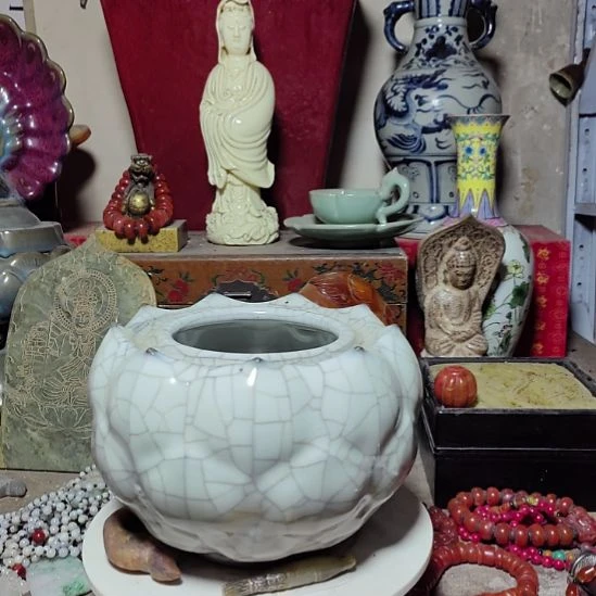 瓷片青花瓷瓶手工制作