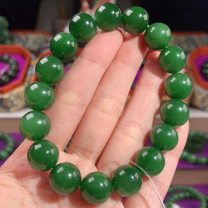 呵***密和田玉（碧玉）未镶嵌手串