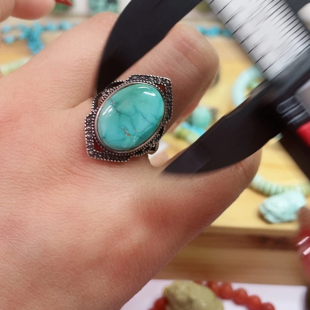 绿松石珠宝奇石银S925镶嵌