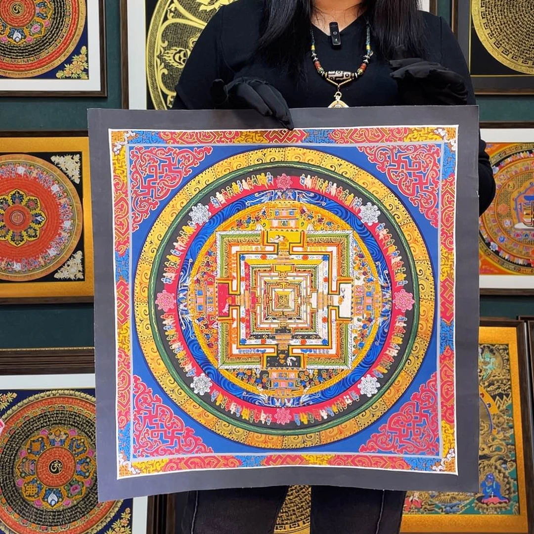 卷轴画手绘唐卡 50厘米时轮