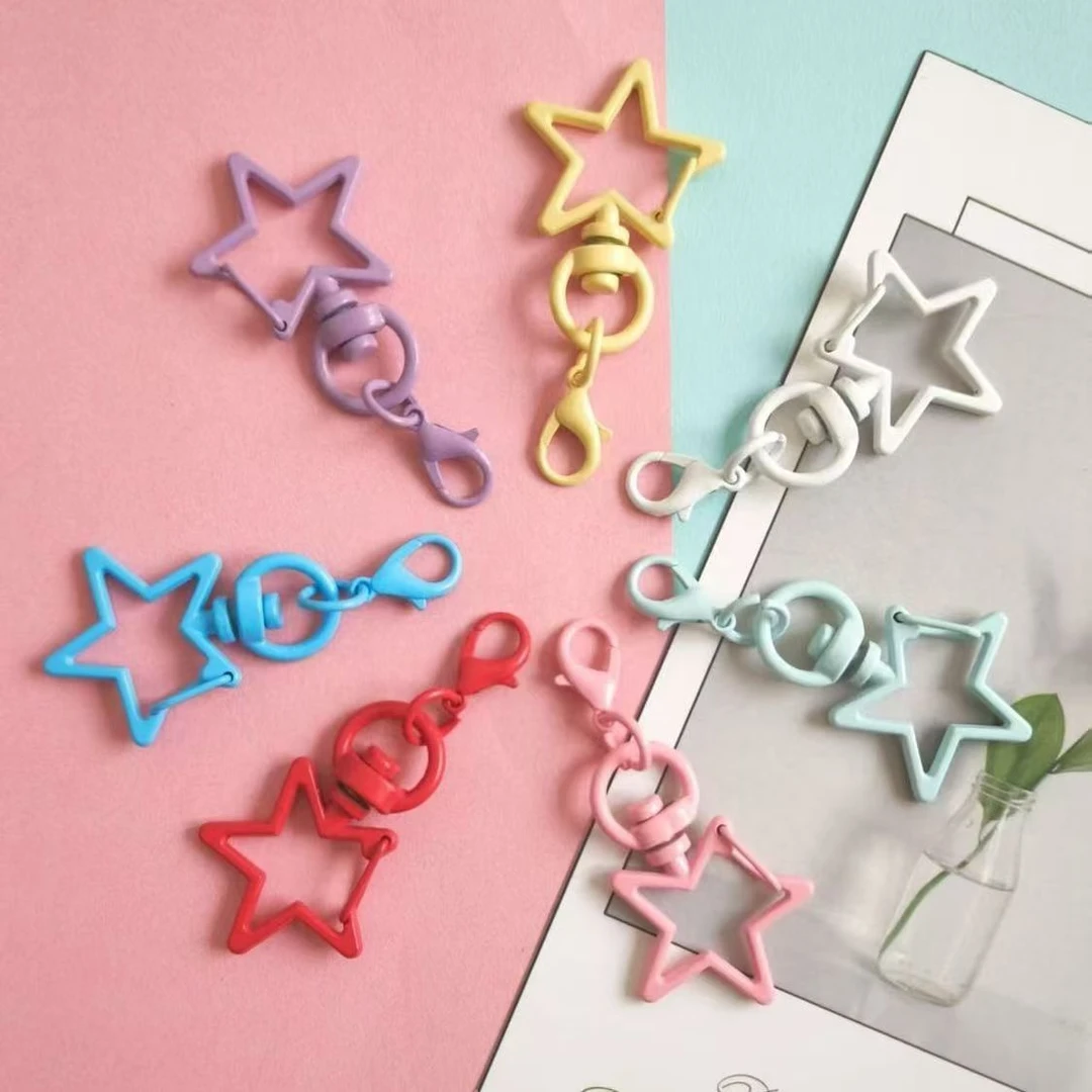 糖果色龙虾扣烤漆星星钥匙扣狗扣彩色喷漆门扣挂件diy饰品配件环