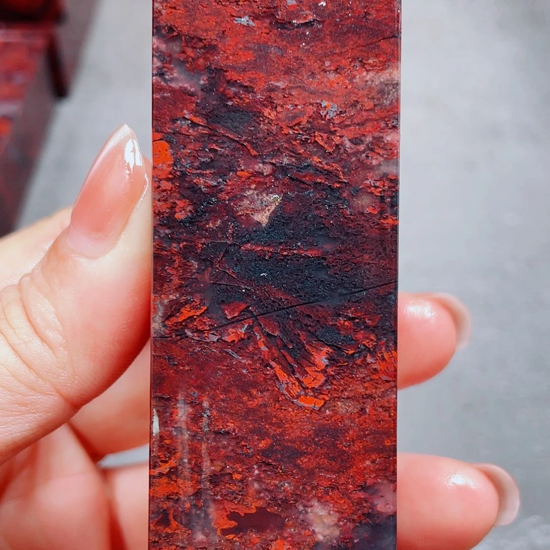 玉桂林鸡血玉印章镇尺16