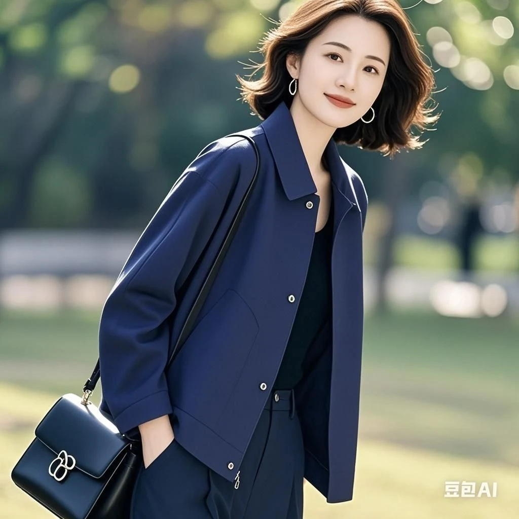 2025独特春季新款流行好看时尚百搭小个子夹克外套个性翻领上衣女