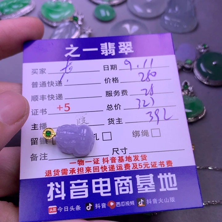 颈饰18K金镶嵌翡翠长**央