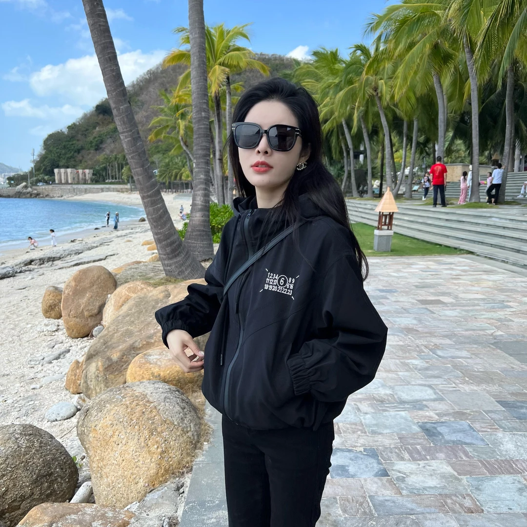 宿慕SUMU 女款连帽短外套 2-17 春季新款百搭休闲外套女018