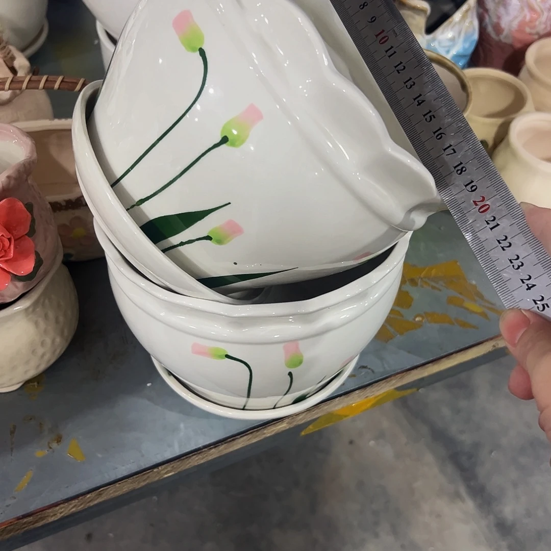 外贸尾单陶瓷花盆凑10米包邮