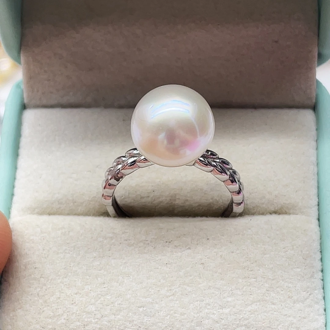 戒指银S925镶嵌海水珍珠