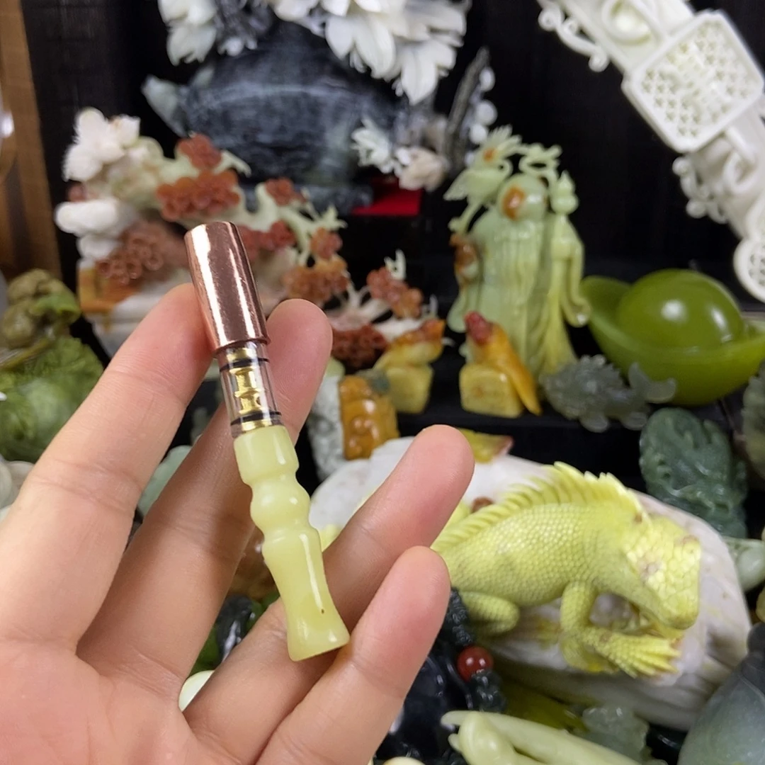 蛇纹石玉合金手把