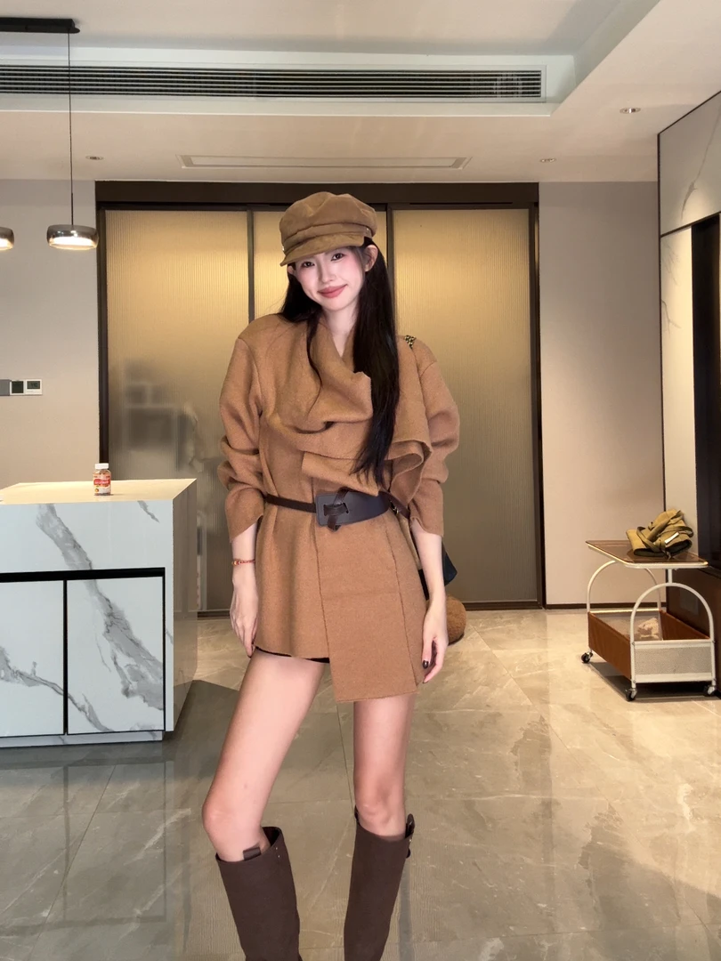 XiaoMa.韩系气质松弛感秋冬围巾领慵懒针织开衫毛衣外套显瘦