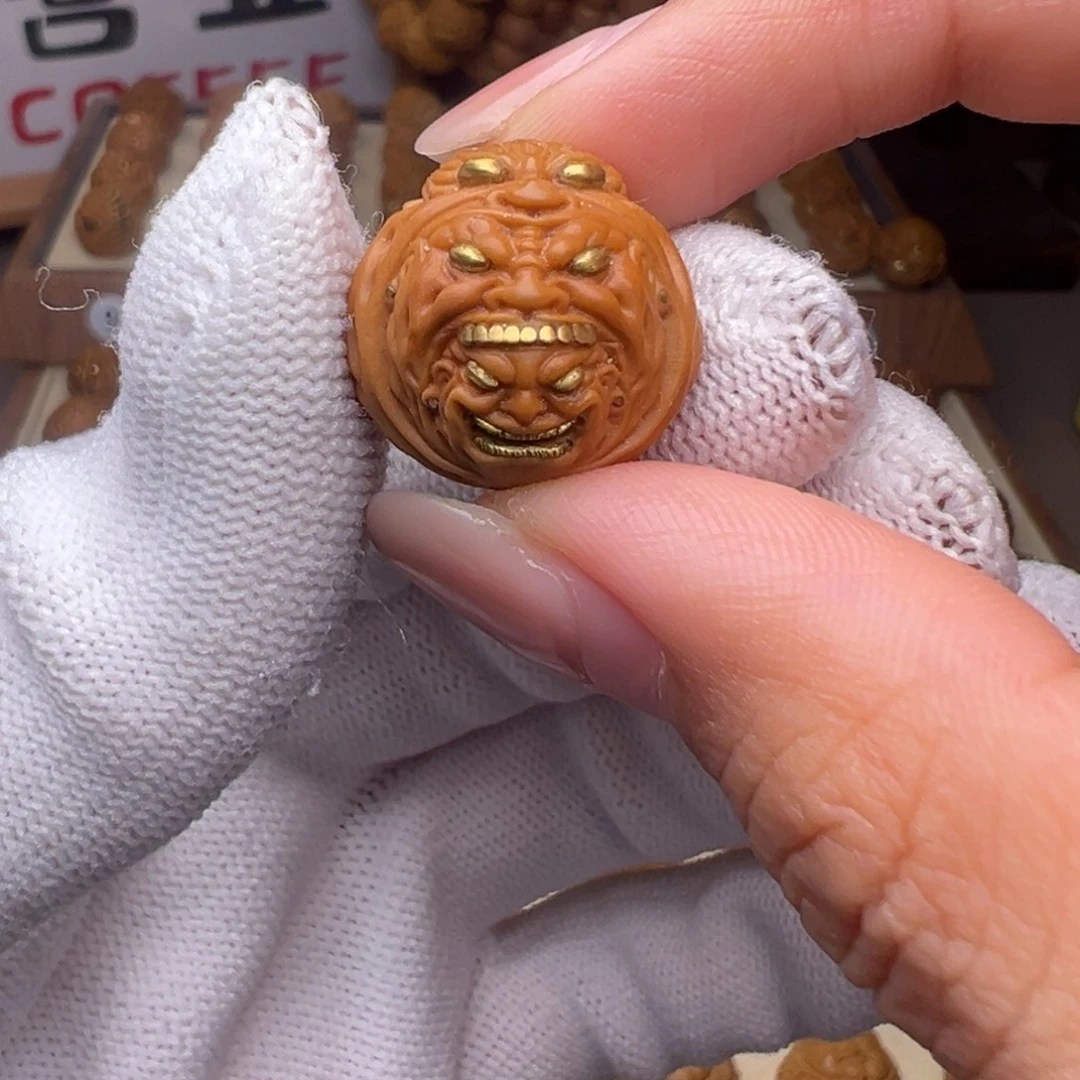 把件猴头核桃镶嵌款套娃全品有正常封口线