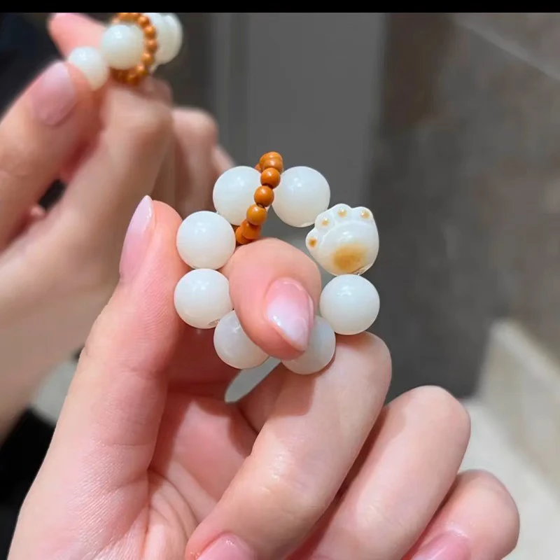 限量宠粉礼|【炭烧喵】白玉菩提喵喵手捻可爱小巧盘玩 天然木质佩戴
