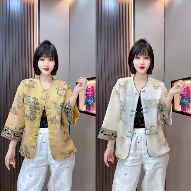 敏宝儿➕SH金线楼阁提花外套