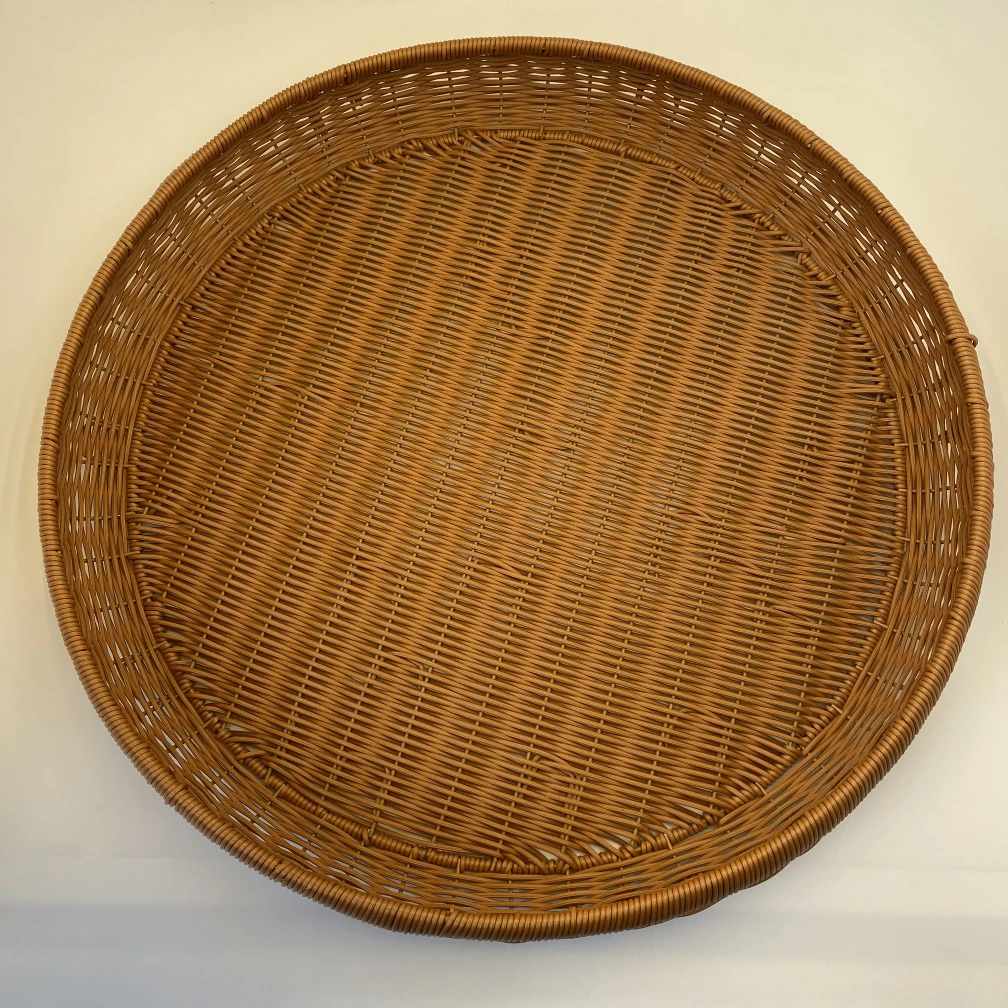 A177加固加厚大号晒筐簸箕手工编织家居收纳筐50*7