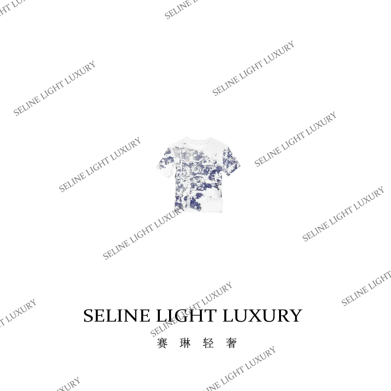 【25C-04】2024 SELINE 设计感水墨国风百搭时尚休闲气质短袖T恤