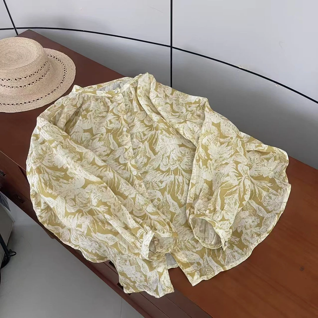 FUJIA STYLE新款韩版简约百搭碎花时尚衬衫C25090