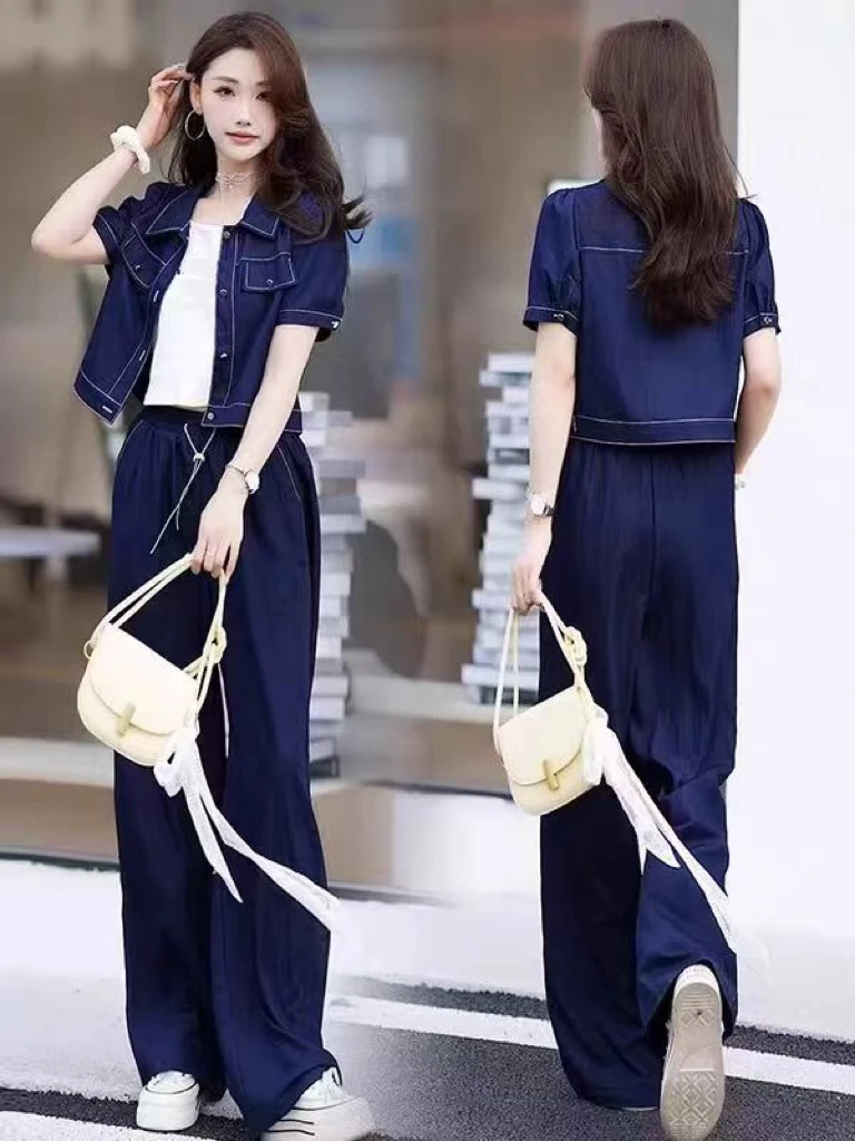 【9935】好#外套上衣+吊带+休闲裤【三件套】