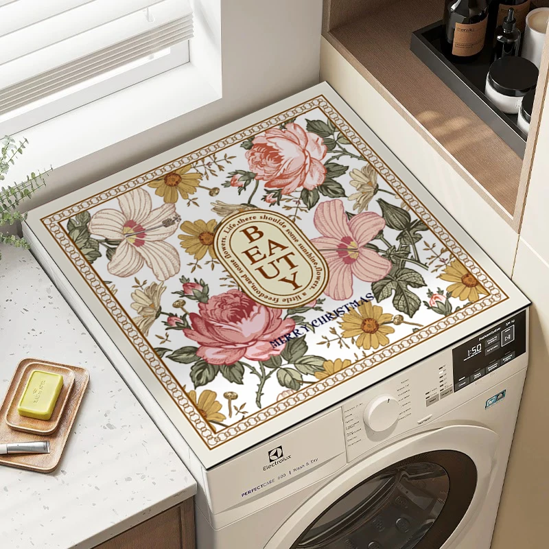 A160【60*60cm】硅藻泥洗衣机垫微波炉冰箱垫防滑吸水垫家用垫子