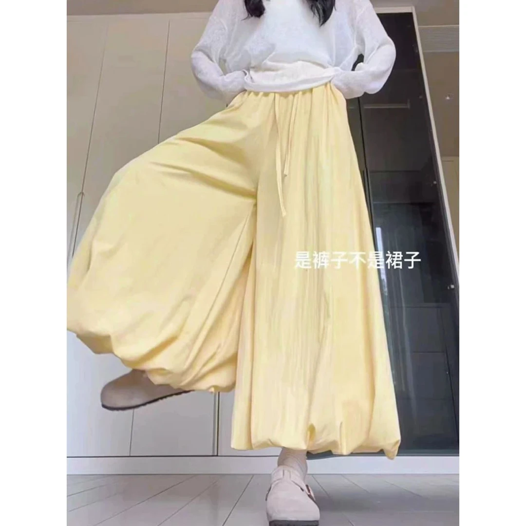 2025日系松弛感花苞灯笼裙裤慵懒风休闲百搭垂感休闲裤7125#0.1